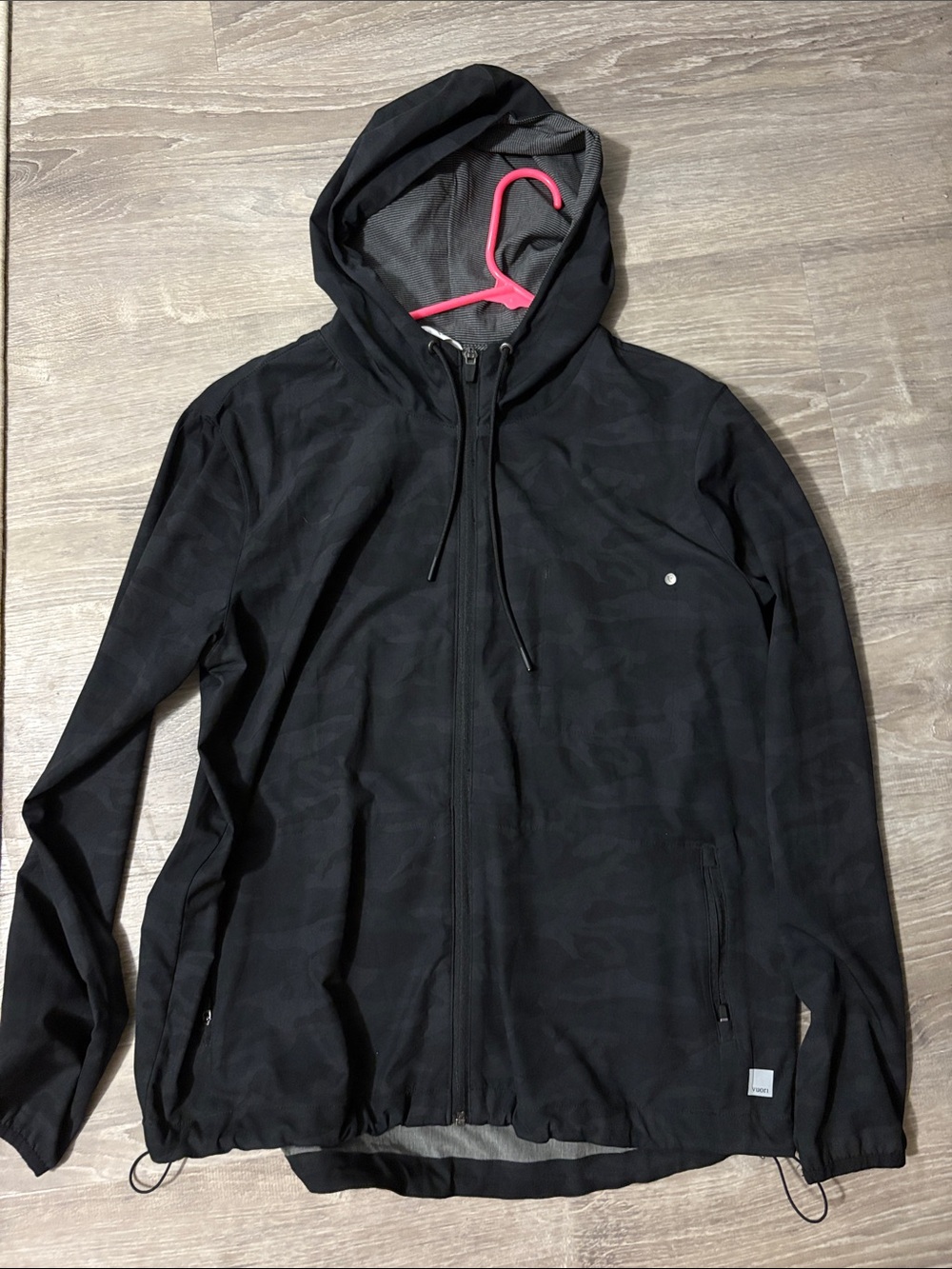Vuori Black Camo Hooded Lightweight Jacket